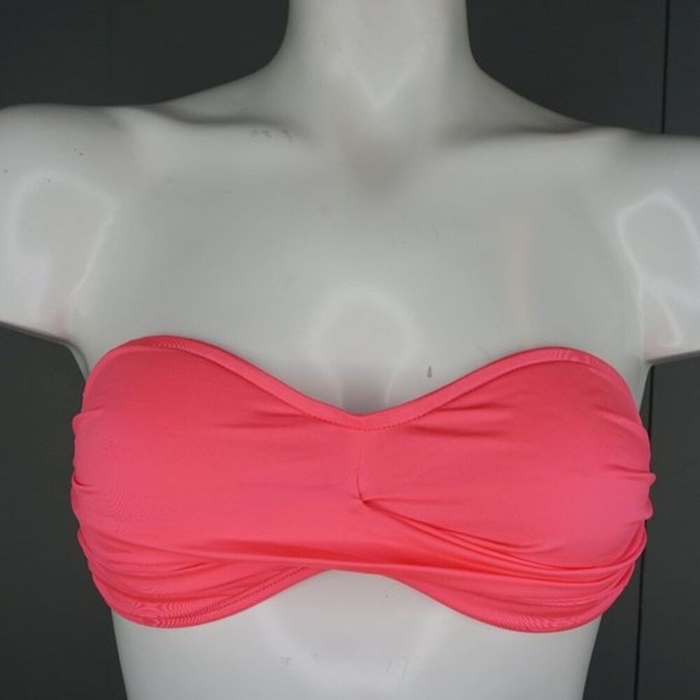 Vitamin A Women's Bikini Top Bel Air Hot Pink Bandeau size S/6 NWOT